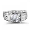 Anelli per matrimoni 2023 Luxury Princess Silver Color Designer Ring per le donne Gioielli regalo all'ingrosso R6427