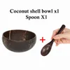 Bowls Natural Coconut Bowl Protection Wooden Wood Tableware Spoon Fruit Salad Noodle Craft Decor Kitchen