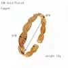 Bangle Arabian Dubai Copper Plated 24k Gold Armband Women Justerbar flätad utskärning Bridal justerbar Bangle Kent22