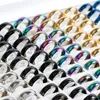 Cluster Rings Wholesale 20/30/36/50/100Pcs/lot 6MM Fashion Simple Stainless Steel Smooth For Women Men Mix Color Party Gifts JewelryCluster