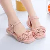 Sandalen Mädchen Sandalen Weben Prinzessin Schuhe 2022 Sommer Neue Stil Gladiator Sandalen Kinder Kinder Große Mädchen Knöchel Riemen Roma Strand schuhe Z0225