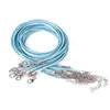 Kedjor Partihandel 10st/Lot Fashion Pu Leather Cord Necklace Rope Chain With Lobster Clasp smycken Kvinnor Män DIY -armband