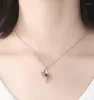 Colliers pendants Love Heart Projection Collier 100 Langages I Vous avec Rose Boad Box For Girlfriend 2023 Fashion Luxury Bijoux