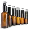 Storage Bottles Wholesale Custom Silk Printing Empty Skin Care Serum Essence Glass Container Hair Oil Droppe With Aluminium Lid Cap