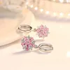 Charm Fanqieliu Stamp 925 Silver Needle Princess Crystal Flower Drop Earrings For Women Vintage Jewel Girl Gift Ny FQL22192 G230225