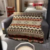 Chair Covers Folk Style Geometric Pattern Sofa Blanket For Home El Office Taseel Thread Blankets Living Room Bedroom Decoration