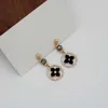 Charm nieuwe aankomst luxe charme zwarte email oorbellen voor vrouwen Rhinestone delicate Korean Fashion Girl Party trendy sieraden 2022 A074 G230225