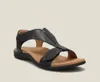 Sandálias Comemore Summer salto plano para mulheres cunhas sapatos Pu couro sólido conforto ladies praia sandalias de mujer plus size 44sandals