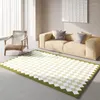 Tapetes de tapeques de xadrez grossos da sala de estar de tapete xadrez de cashmere decoração para o quarto de cabeceira de cabeceira de cabeceira