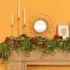 Fiori decorativi 180cm Decorazione ghirlanda natalizia di lusso 2023 Bacche rosse artificiali Alberi di pino verde Ghirlande di abete per interni domestici