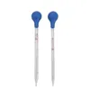 10 ml 1 PC verre échelle compte-gouttes mesure bleu caoutchouc tête compte-gouttes verre Pipette fournitures de laboratoire mesure goutte Pipette