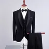 Erkekler Takım Düğün 8 Bolor 2023 Erkekler için Üç Parça Şal Yüzü İnce Fit Sahne Elbise Bordo Takım Bir Düğme Erkek Smokin Ceket 1038