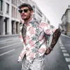 Men's Casual vintage Shirts Short Sleeve Summer Hawaiian Shirt Skinny Fit Various Pattern Man Clothes Cardigan Blouse