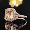 Bagues de mariage de luxe pour femmes, couleur or Rose, coussin, bague de fiançailles, cadeau d'anniversaire, bijoux, vente en gros, R6853, 2023