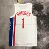 Printed 2023 New Basketball Jersey Mikal 1 Bridges Name Number Away High Quality Breathable Sport Sale High Quality