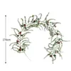 Fiori decorativi 170 cm Foglia artificiale Germoglio Vite Realistica Bacche rosse Foglie Rattan Appeso a parete Ghirlanda di Natale Decorazioni per la casa Matrimonio