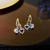 Charm New Fashion Trend 925 Silver Needle Sweet Romantic Zircon Double Circle Love Stud Earrings Women's Jewelry Party Gift Wholesale G230225