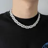 HotSale New Design 12mm Wide Iced Out Moissanite Diamond Cuban 925 Silver Gold Plated Rapper Halsband Hip Hop Chain Jewelry