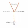 Hanger kettingen Leeker romantische parel ketting voor vrouwen verstelbare choker elegante bruiloft sieraden roze goud zilveren kleurenketen 614 lk6