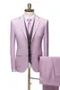 Męskie garnitury butikowe trzyczęściowe Pink Groom poślubiły 2023 Bankiet Koreański zwykły kombinezon Trend Host