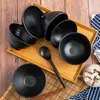 Bowls Black Bowl A5 Melamine Frost Porcelain Imitation Sugar Sauce Relish Rice Soup Mini Pot Noodle El Tableware Fast