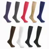 Chaussettes de sport 5 paires/lot hommes femmes couleur unie Nylon longue Compression circulation sanguine course Gym Fitness football Sport