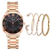 Wristwatches Watches For Seniors Women Women's Shining Casual Quartz Stainless Steel V Strap Bracelet Watch Set Light Up WatchWristwatch