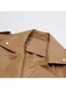 سترات نسائية Ftlzz Spring Autumn Faux Leather Jackets Women Women Casual Coat Female Drop-Croperncles Sotfercles Outwear مع حزام 230301