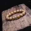 Strand autentico africano originale perline di legno 12 mm rosario braccialetto elastico gioielli unisex in rilievo