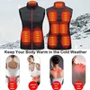 Frauen Westen 9 Beheizte Weste Zonen Elektrische Jacken Sportswear Mantel Graphene Wärme USB Heizung Jacke Für Camping 230225