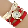 Wristwatches Gnova Platinum Angel Wing Watch Crystal Bracelet Charm Golden Rhinestone Women Wristwatch A261