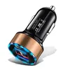 QC3.0 Dual USB Car Charger LED Fast Charging Mobile Phone Car Charger For Xiaomi Huawei Samsung