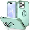 Hybrid 3in1 Kickstand Defender Ring Stand Antichoc Cases pour iPhone 14 14plus 14 Pro 14 Pro Max Magnetic Car Holder Hard PC Soft Silicone TPU Mobile Phone Cover