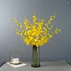 Decorative Flowers Artificial Orchid Yellow Phalaenopsis Interior Decoration Flower DIY Bouquet Accessories