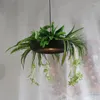 Pendantlampor Restaurang Creative Lamp Pub Retro Nostalgic Black Personalized Special Dining Bar Green Plant Chandelier