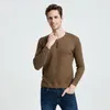 Men's Sweaters Sweater Casual Button V-Neck Pullover Shirt 2023 Spring Slim Fit Long Sleeve Knitted Soft Cotton Pull Homme Brand Clothing
