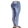 Jeans femininos 2023 Mulheres jeans rasgadas destruídas no namorado de cintura alta angustiada calça lápis Slim Fit