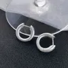 Matte gold plain ring earrings for women in 2023, new small design, circular earrings, light luxury, high-grade pure silver needle