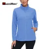 Kvinnors jackor Magcomsen Spring Fall Lightweight Fleece Womens Athletic Running Thermal Top Casual Turtleneck Sweater Coat Sportswear 230225