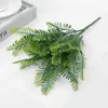 Decorative Flowers Green Artificial Ferns Plants For Bonsai Plant Potted Decor Home Table/Garden Greenry Arrangement Fake Flower