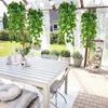 Decorative Flowers 4pcs Artificial Plants Vines Fake Hanging Faux Greenery Vine Ivy Home Garden Wall Party Wedding Decor