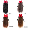 Synthetische pruiken Aidaiya Afro lange maïs krullende pony staart haarstukken bowknot drawstring paardenstaarten haar hoge temperatuur vezels 60 cm