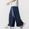 Men's Pants 2021 Men Wide Leg Pants Mens Cotton Joggers Retro Loose Trousers Man Chinese Style Linen Pants Male Big Crotch Nepal Robe Pants Z0225