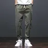 Men's Pants 2021 nouveaux hommes poche Appliques Cargo sarouel pantalon décontracté mâle Hip Hop pantalon homme survêtement armée vert Streetwear hommes Z0225