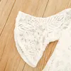 Clothing Sets 2PCS Toddler Girls Princess Clothes Flared Sleeve Flower Leaves Lace Tops Ripped Jeans Kids Children Fashion Outfits Suit