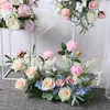 Kwiaty dekoracyjne impreza ślubna różowy niebieski kwiatowy aranżacja piłki łuk hang flower rzęd