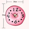 Väggklockor rosa donut form pojkar och flickor tecknad heminredning hängande sovrum klocka 14 tum