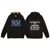 Rhude Designer Mannen Hoodies Merk Hoge Kwaliteit Pullover Sweatshirts Losse Lange Mouw Heren Sweatshirt Met Capuchon Modemerk Capuchon