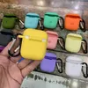 Candy Color Drop-защищенные защитные чехлы для наушников для AirPods 2 3 Pro Anti-Fingerprint Bluetooth Силиконовые наушники с крючком