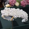 Headpieces Silver Color Pearl Hairband Headband Tiara Women Korea Elegant Hair Hoop Ornament Bridal Wedding Accessories Jewelry Band